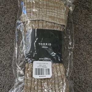 Torrid Tan and Cream Knit Knee High Socks